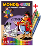 Les Pirates, cahier de coloriages + 4 crayons Option crayons : Crayons cire