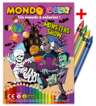 Monsters Show, cahier de coloriages + 4 crayons Option crayons : Crayons cire