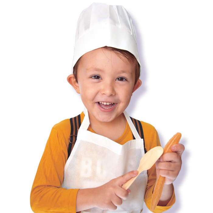 toque de chef pour enfant + tablier cuisine personnalisé avec votre logo