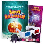 Poster Halloween + lunettes 3D + jouet + bonbon