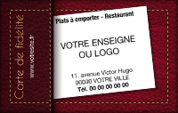 Carte de fidélité personnalisée prestige + tampon Couleur : Bordeaux