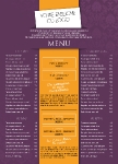 Carte de restaurant personnalisée, couleur aubergine