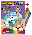 Drôles d'animaux, cahier de coloriages + 4 crayons Option crayons : Crayons cire