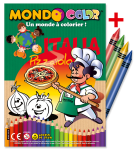 Pizzaïolo, cahier de coloriages + 4 crayons Option crayons : Crayons cire