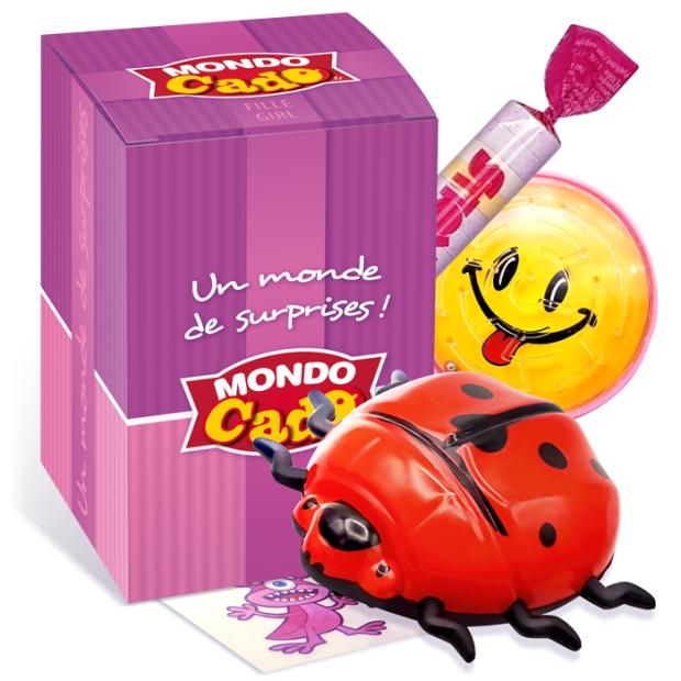 Pochette surprise fille Mondo Cado, cadeau surprise rose avec 2 jouets