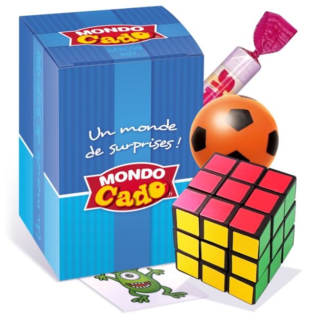 Pochette surprise fille Mondo Cado, cadeau surprise rose avec 2 jouets